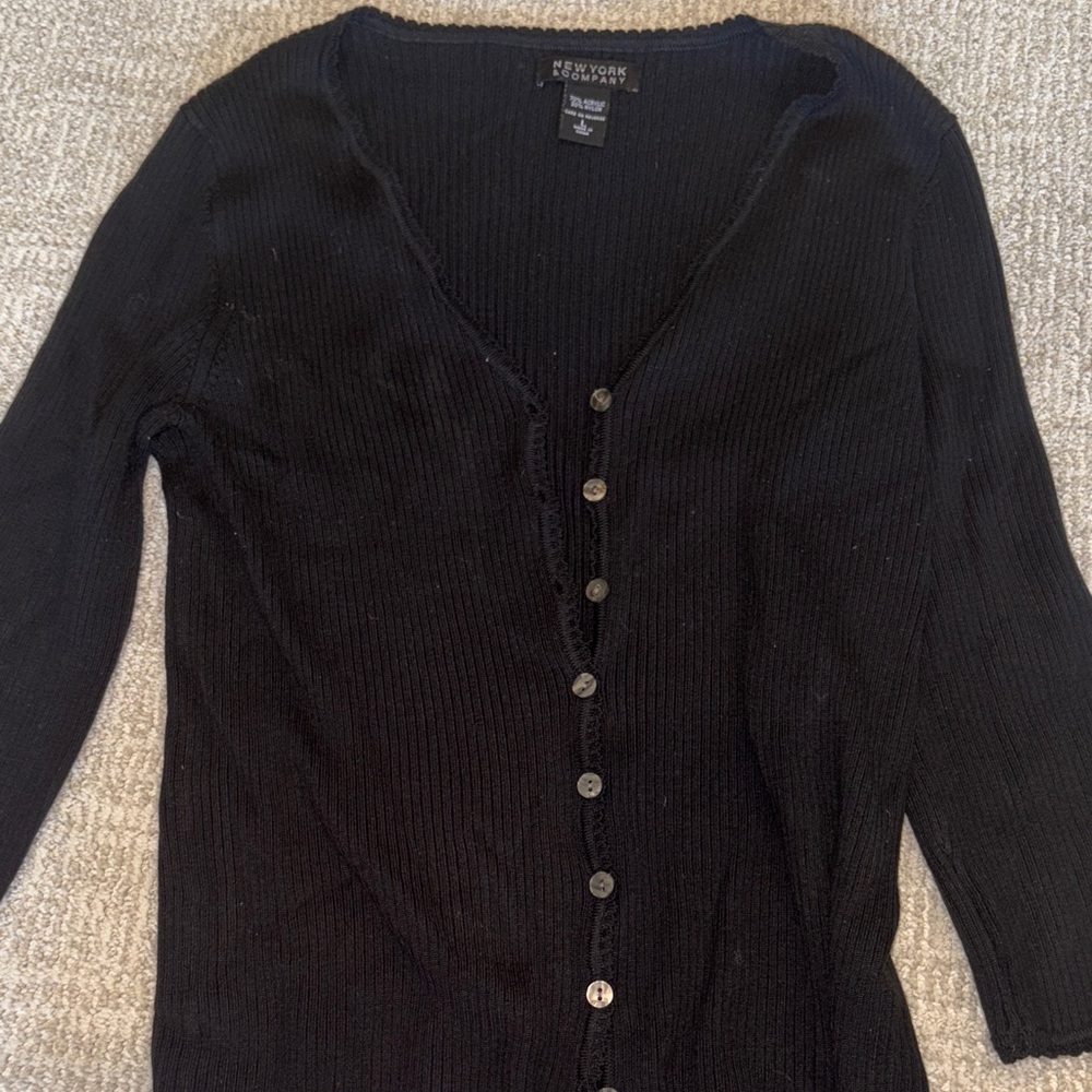New York and Co Women's Black Cardigan Sweater
